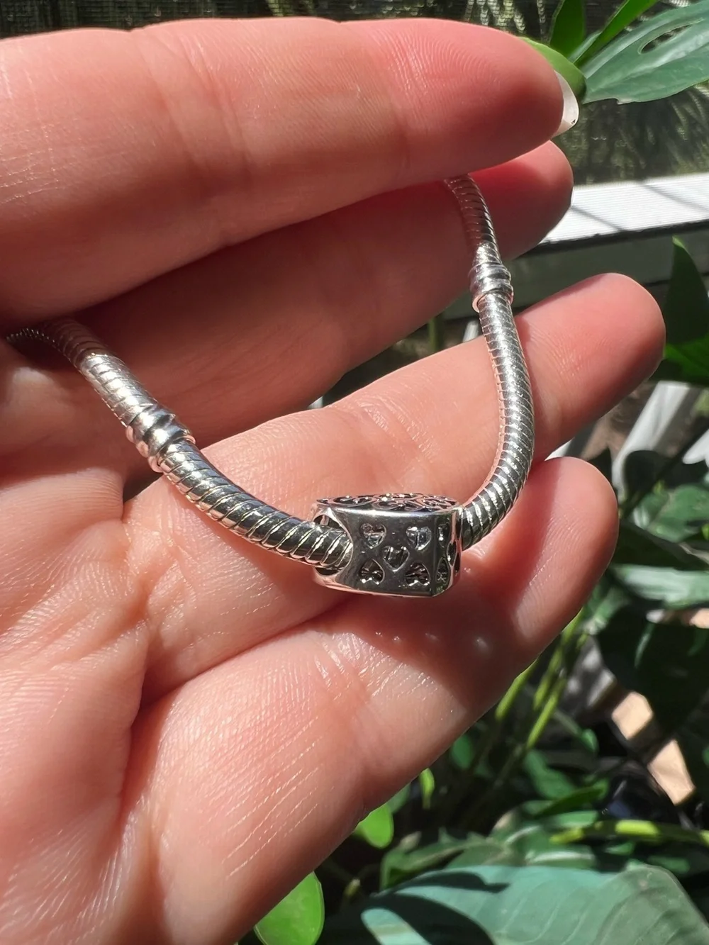 Heart Charm with Filigree Accents - S925